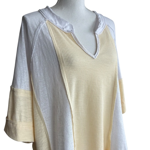 Pol Oversized Colorblock Ribbed Top Large - Picture 3 of 12